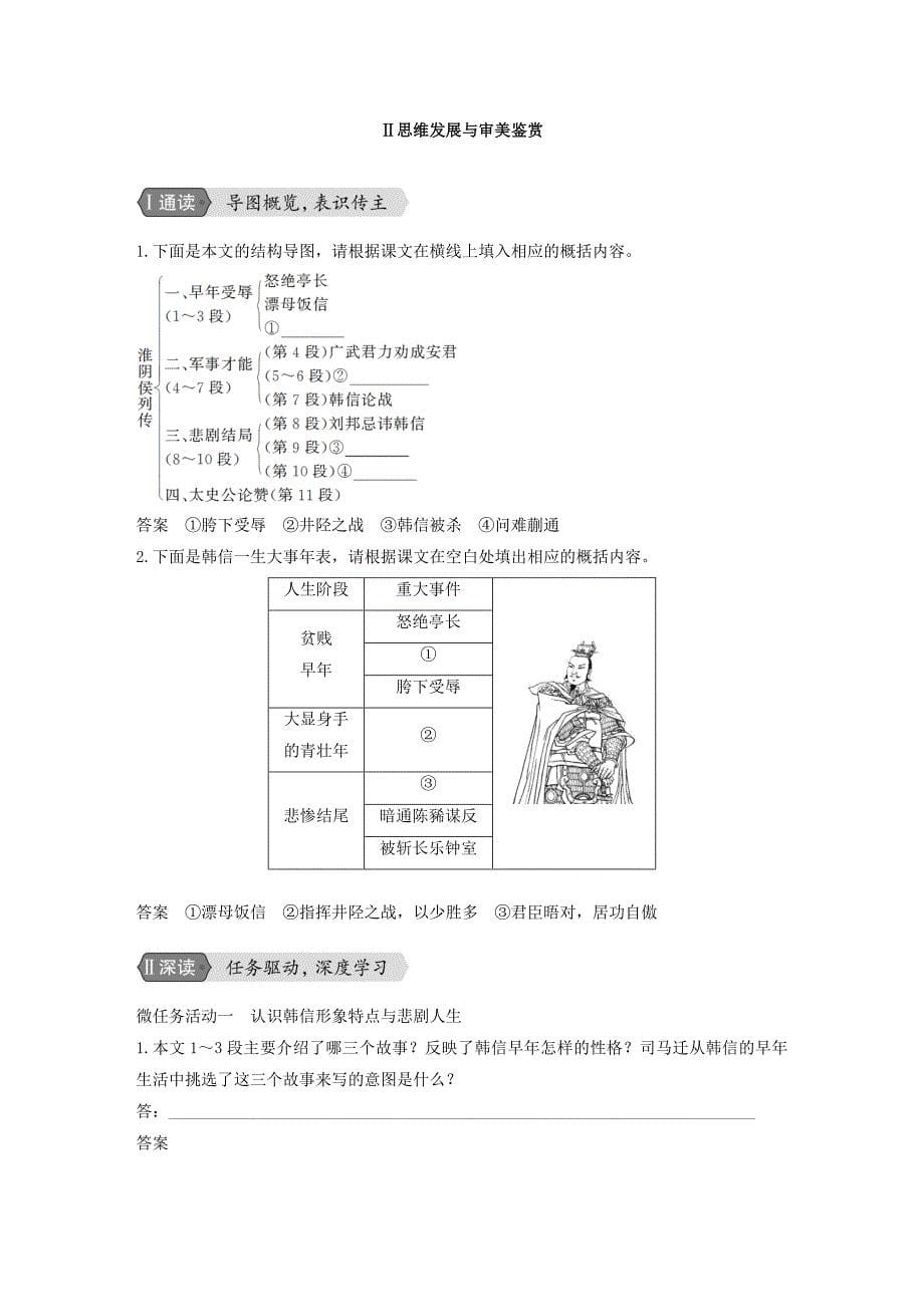 2020版高中语文专题六第19课淮阴侯列传学案含解析苏教版.docx_第5页