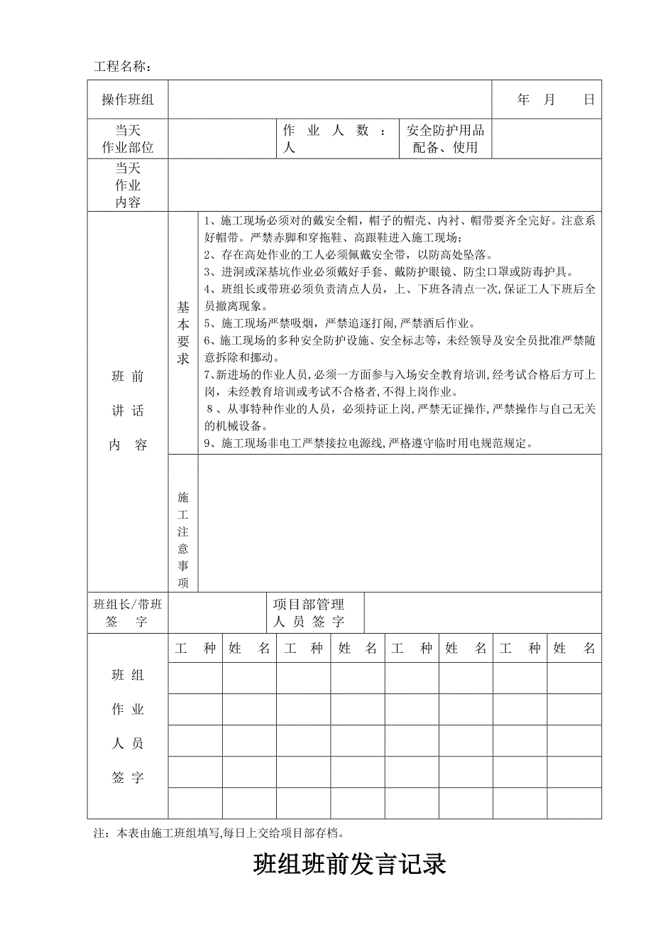 班组班前安全活动记录_第3页