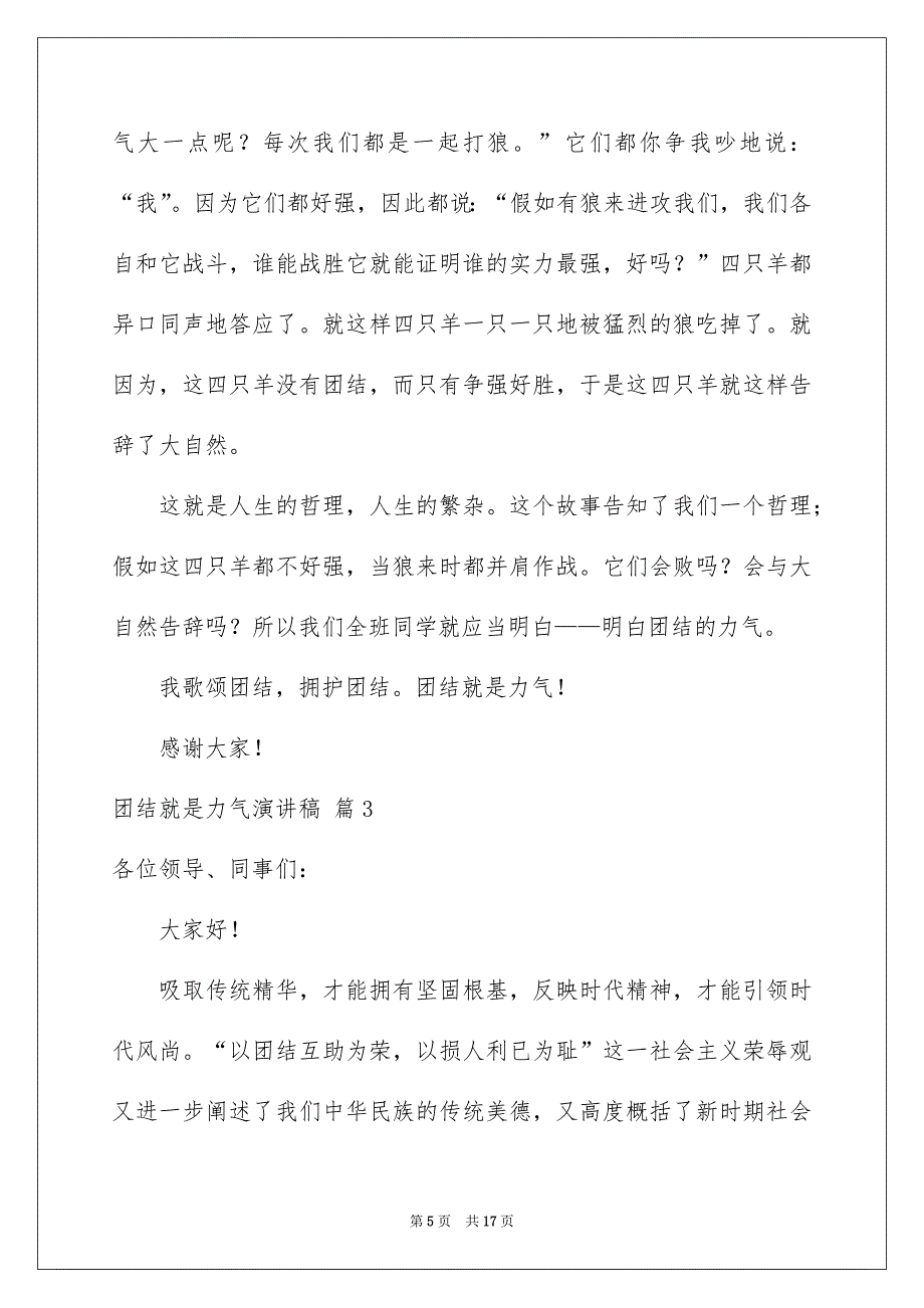 关于团结就是力气演讲稿模板锦集9篇_第5页