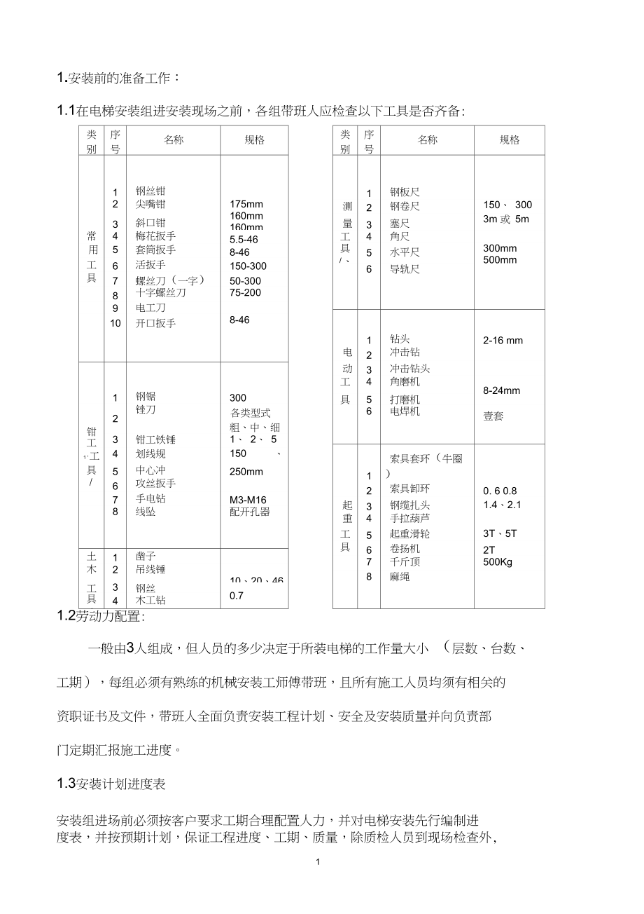 有机房电梯安装说明书._第1页