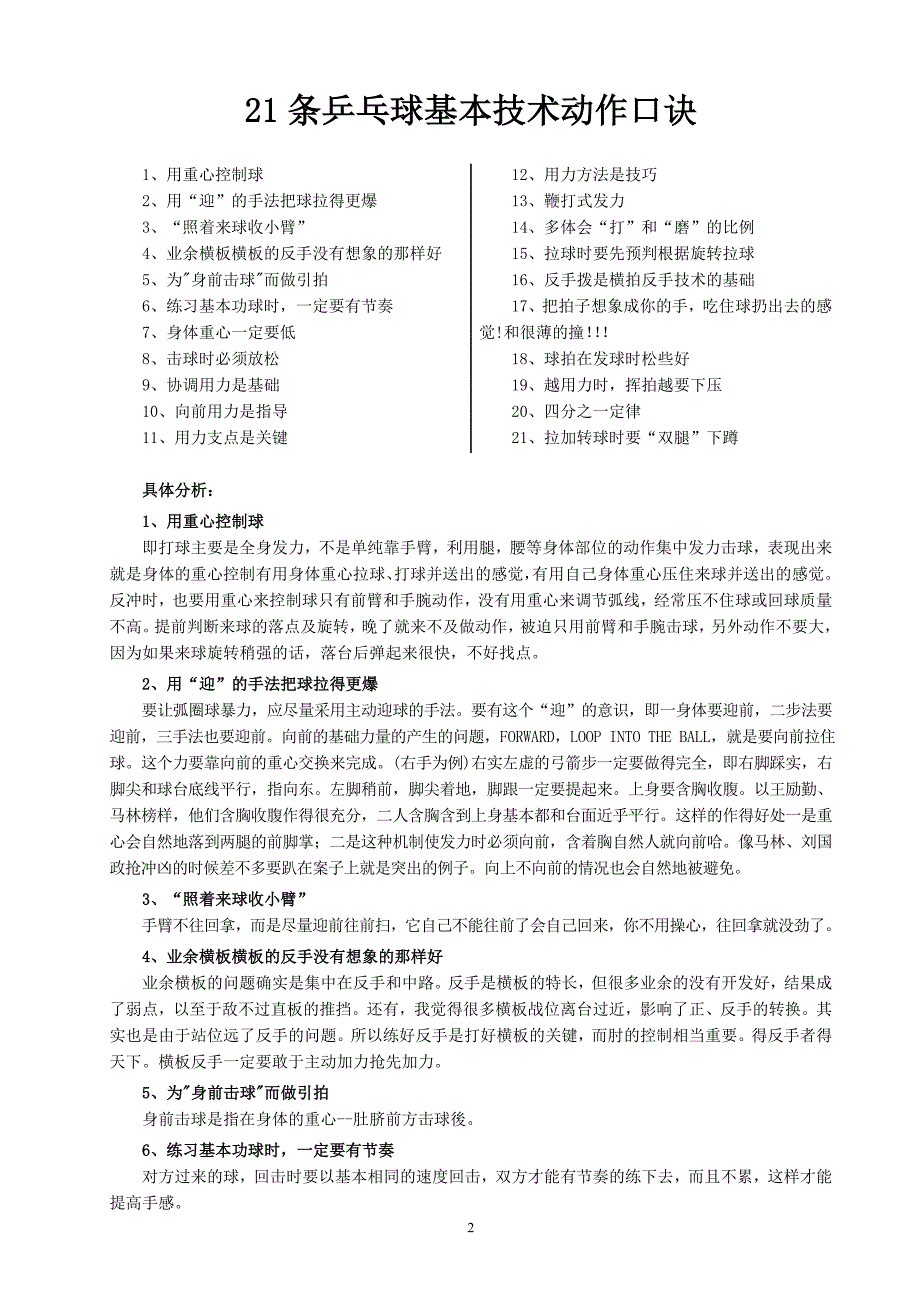 乒乓球基本技术动作口诀分析.doc_第2页