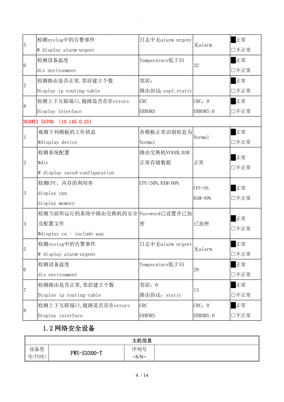 服务器存储网络设备巡检报告_第4页