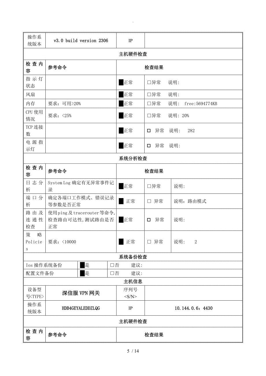 服务器存储网络设备巡检报告_第5页