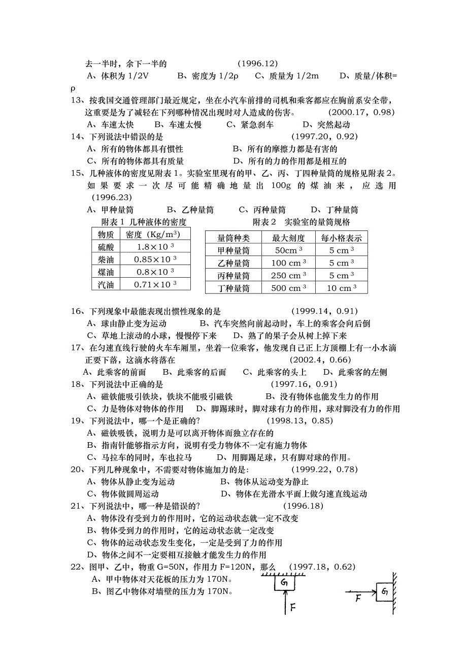 历届中考题分类选择题_第2页