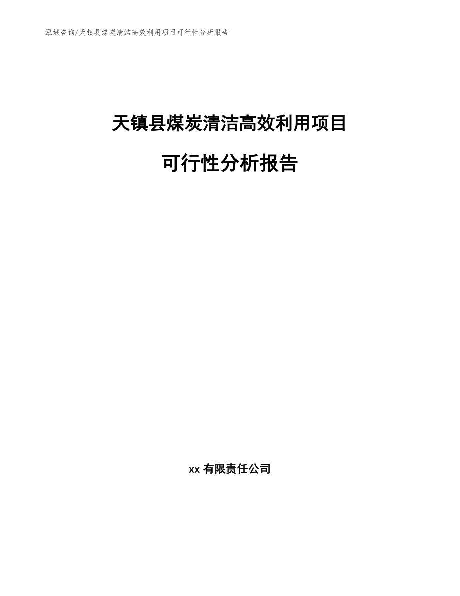 天镇县煤炭清洁高效利用项目可行性分析报告_参考模板_第1页