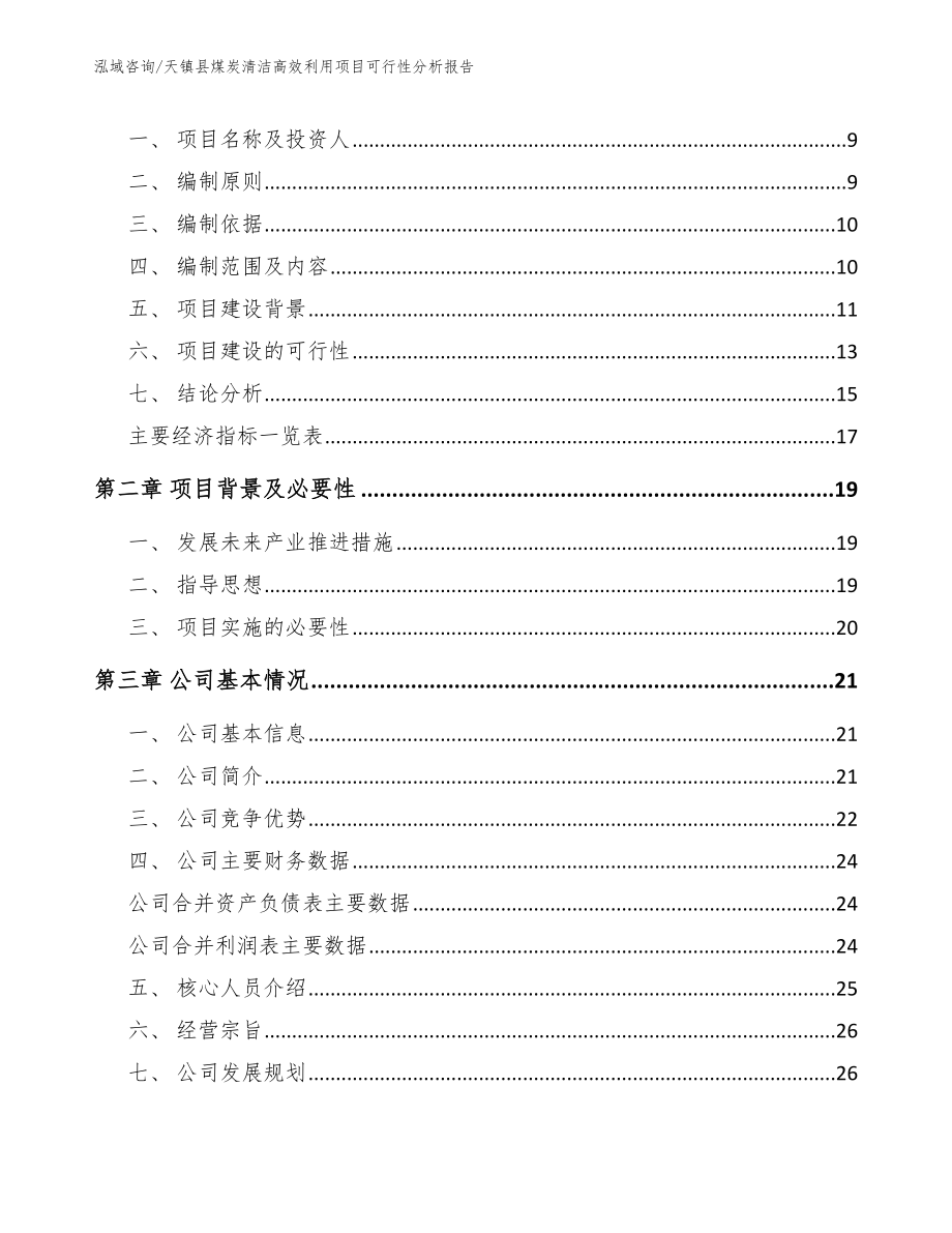 天镇县煤炭清洁高效利用项目可行性分析报告_参考模板_第3页