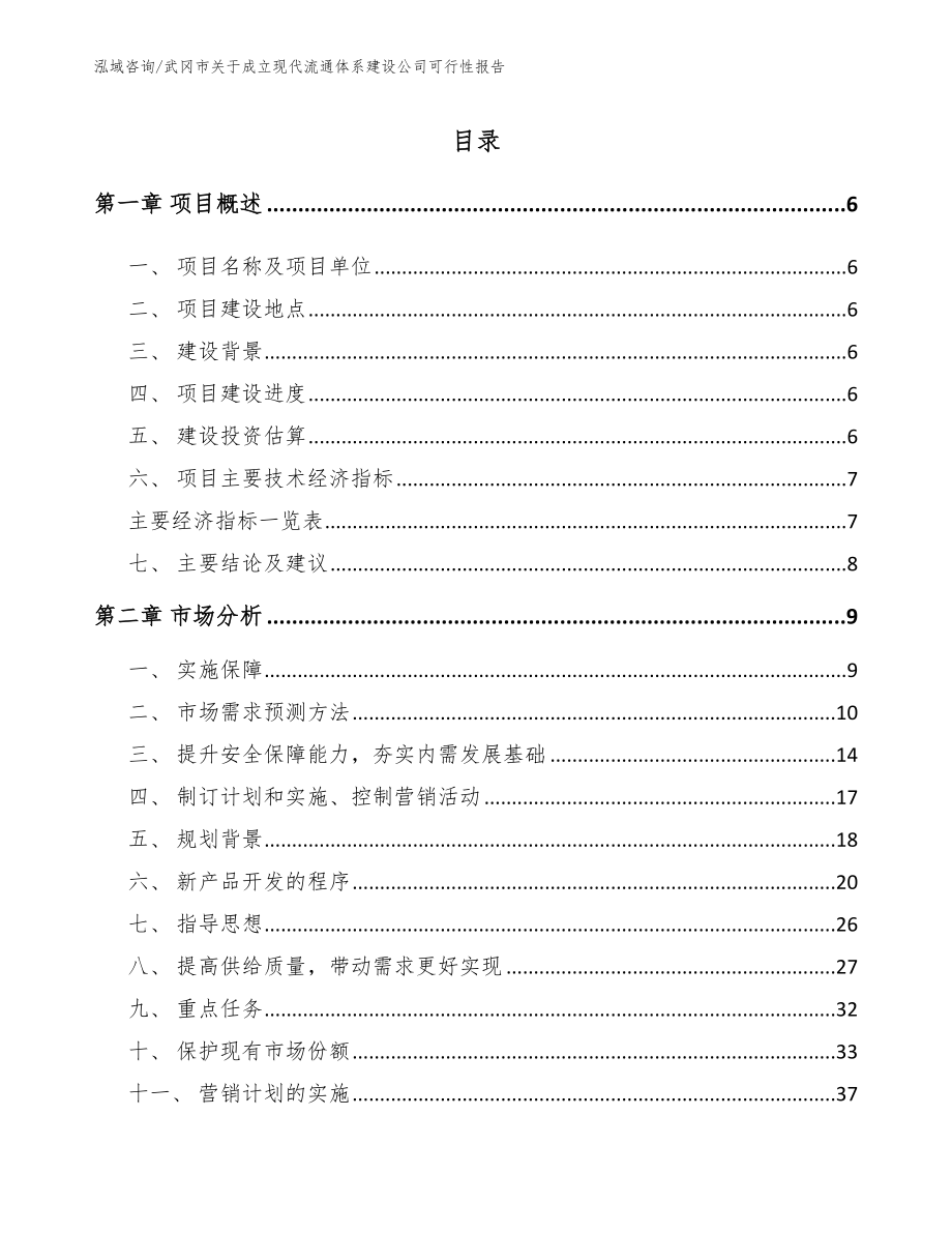 武冈市关于成立现代流通体系建设公司可行性报告_第1页