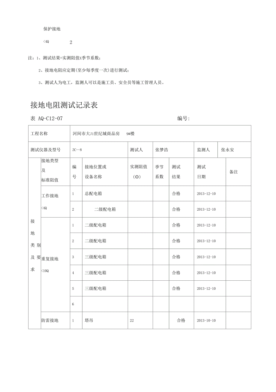 接地电阻测试记录表09396_第4页