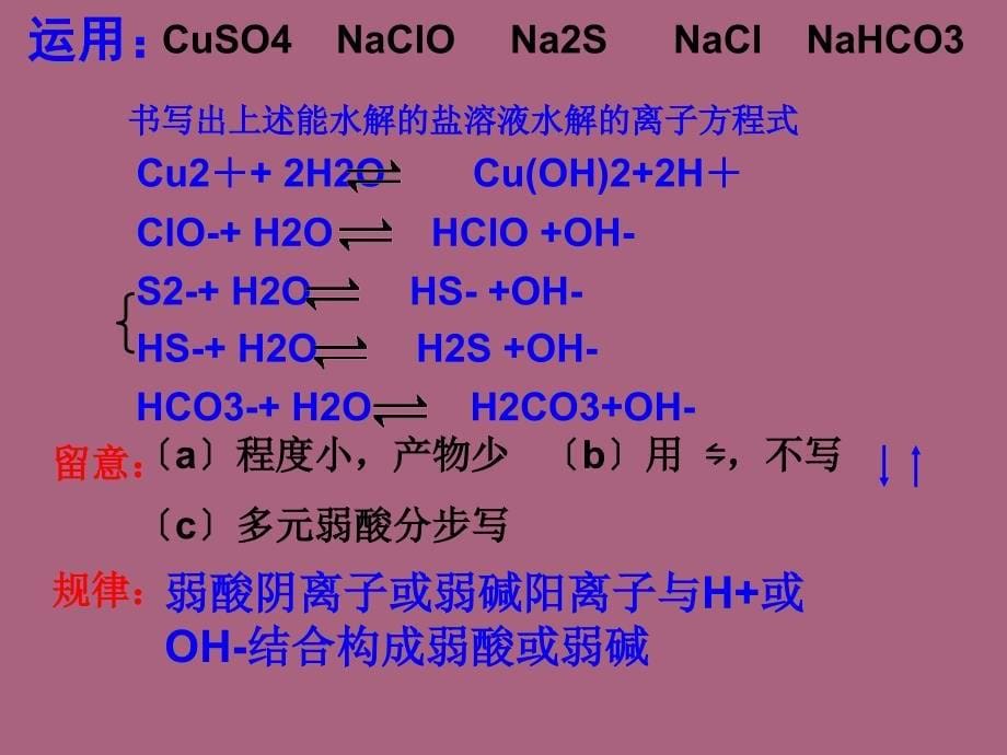 盐类的水解复习ppt课件_第5页