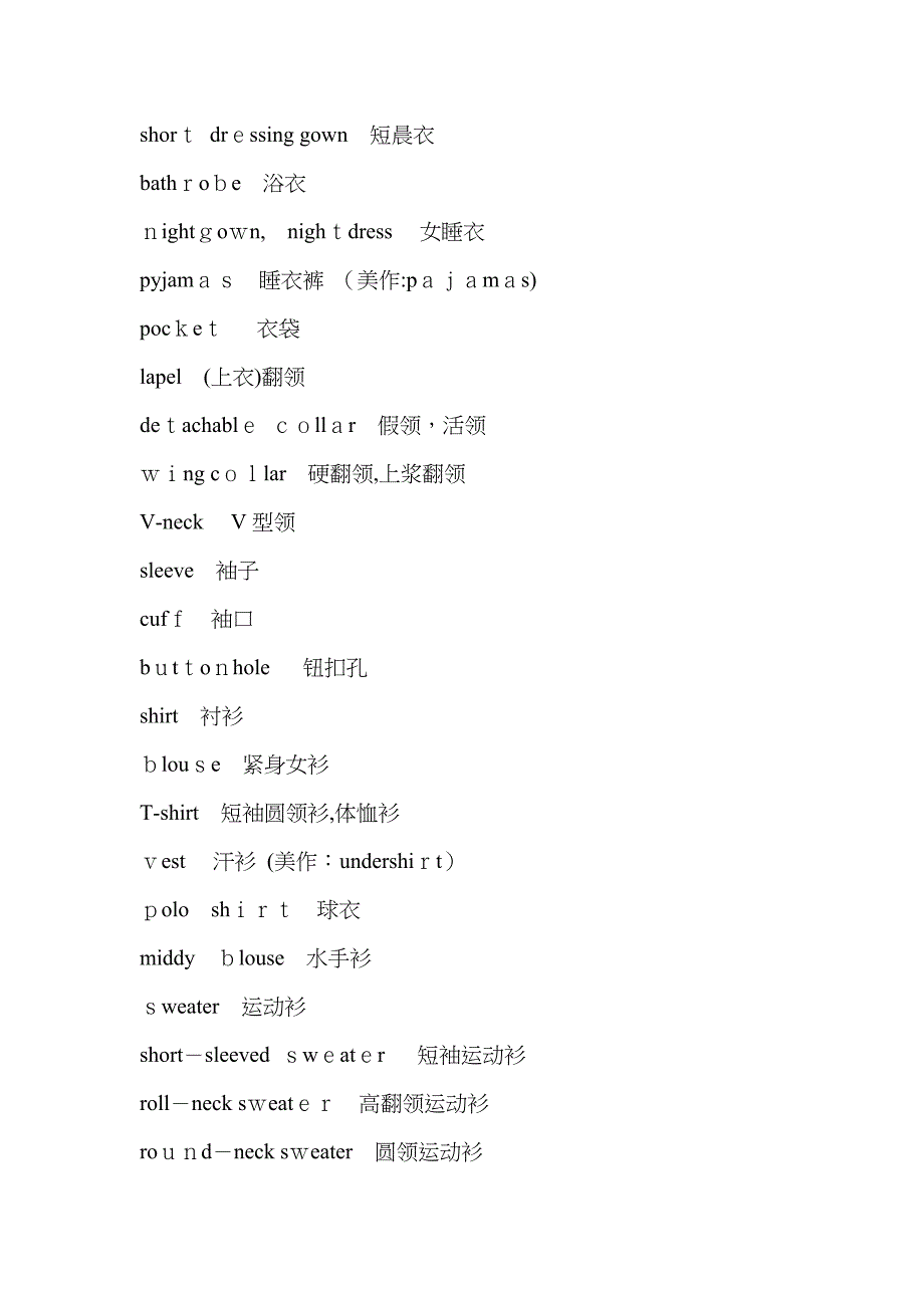 各种衣服的英文名称-各种服装英文_第4页