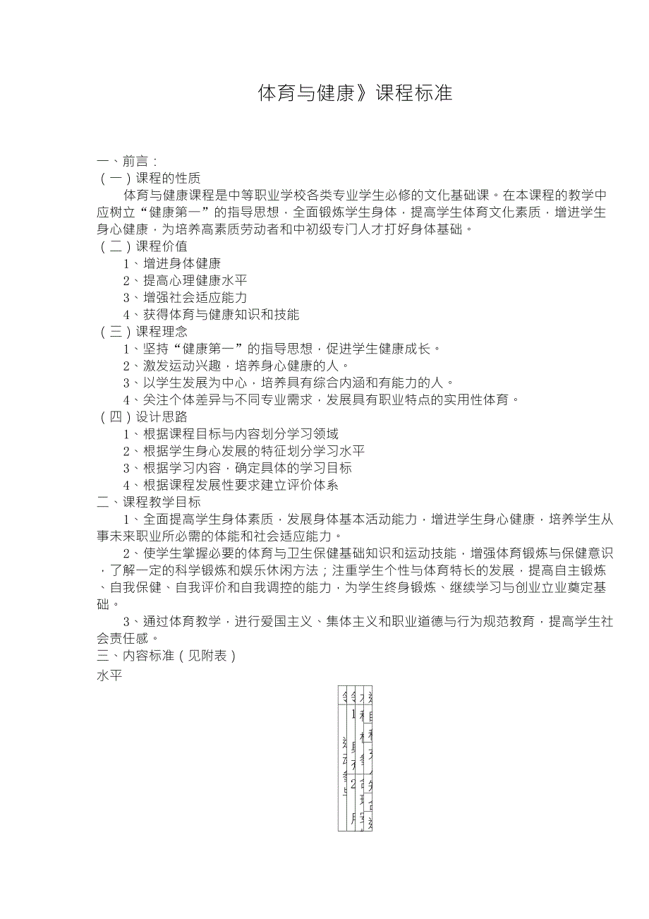 中职体育与健康课程标准_第1页