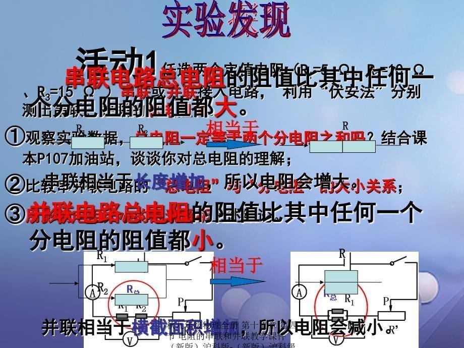 最新九年级物理全册第十五章第四节电阻的串联和并联教学课件新版沪科版新版沪科级全册物理课件_第5页