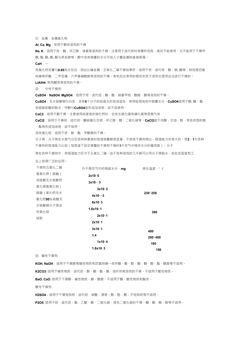 常用试剂干燥方法_第3页