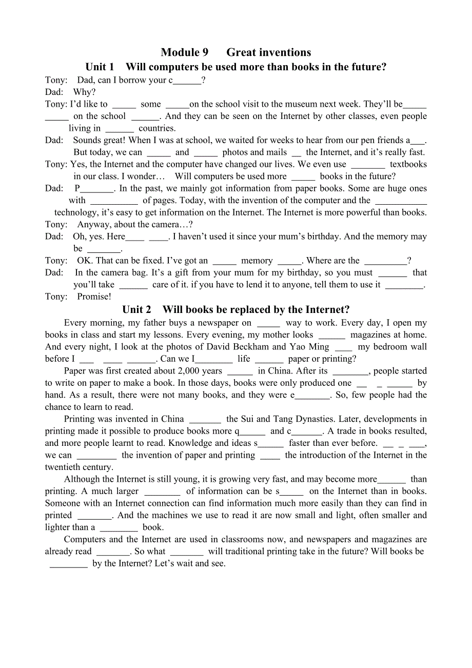 初三英语原文填空_第3页