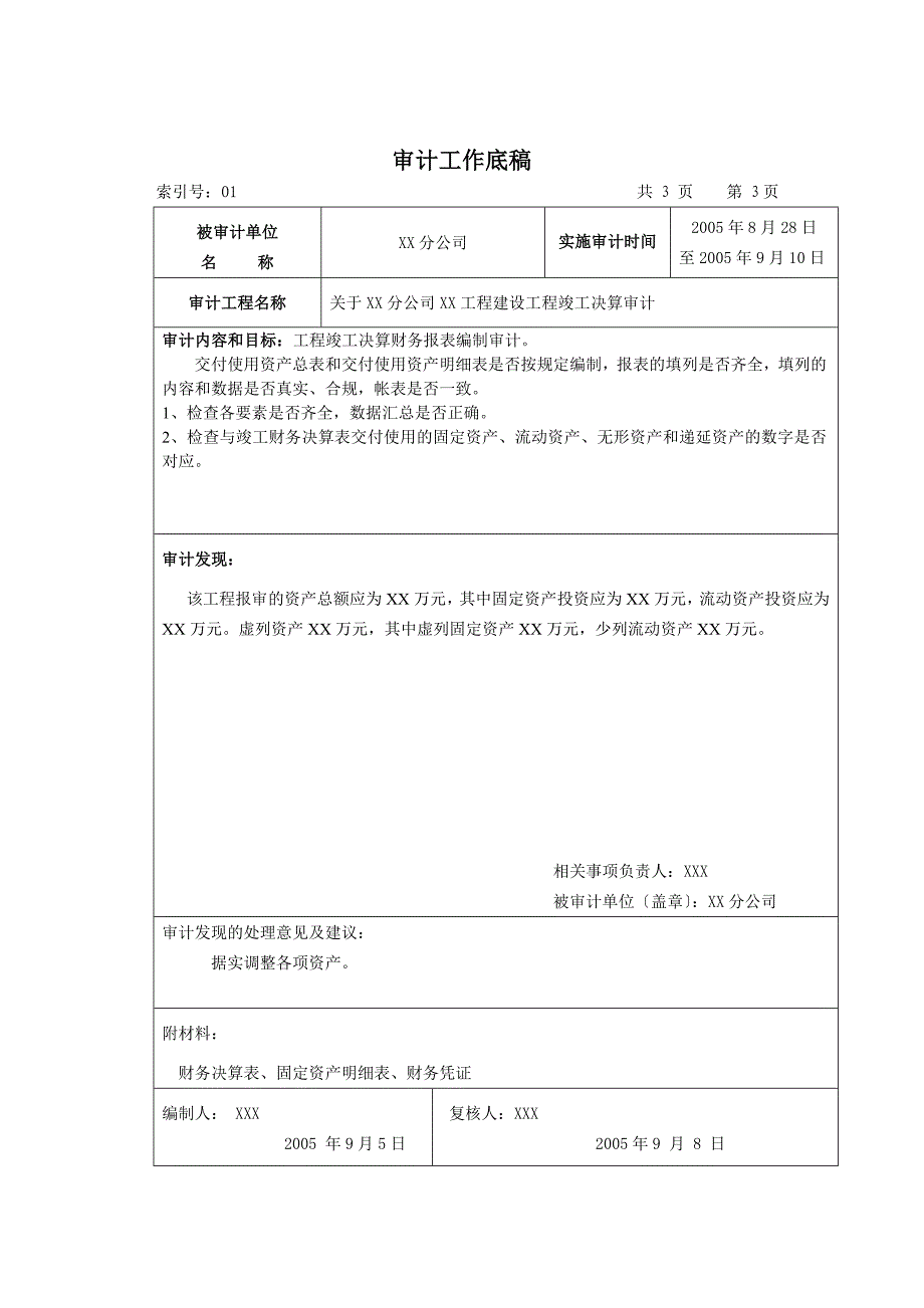 审计实施参考指南工程竣工决算审计工作底稿_第3页