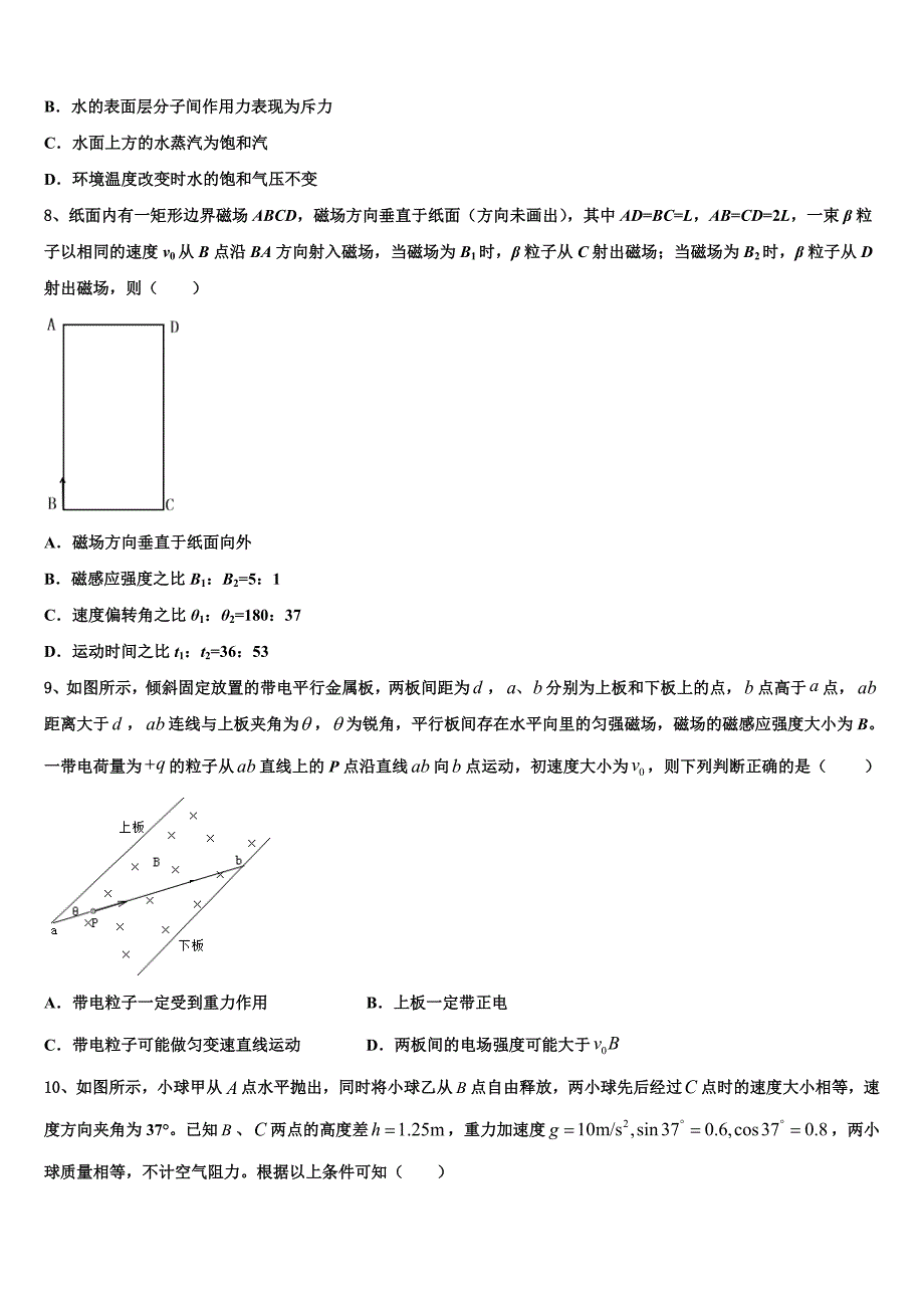 江苏省扬州市邗江区公道中学2022-2023学年高三下学期期中（文理）物理试题_第3页