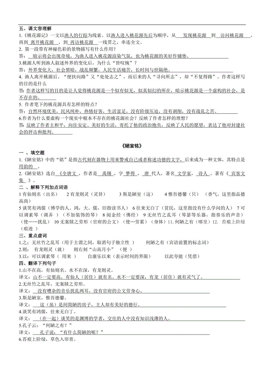 八年级上册语文课内文言文复习资料_第2页