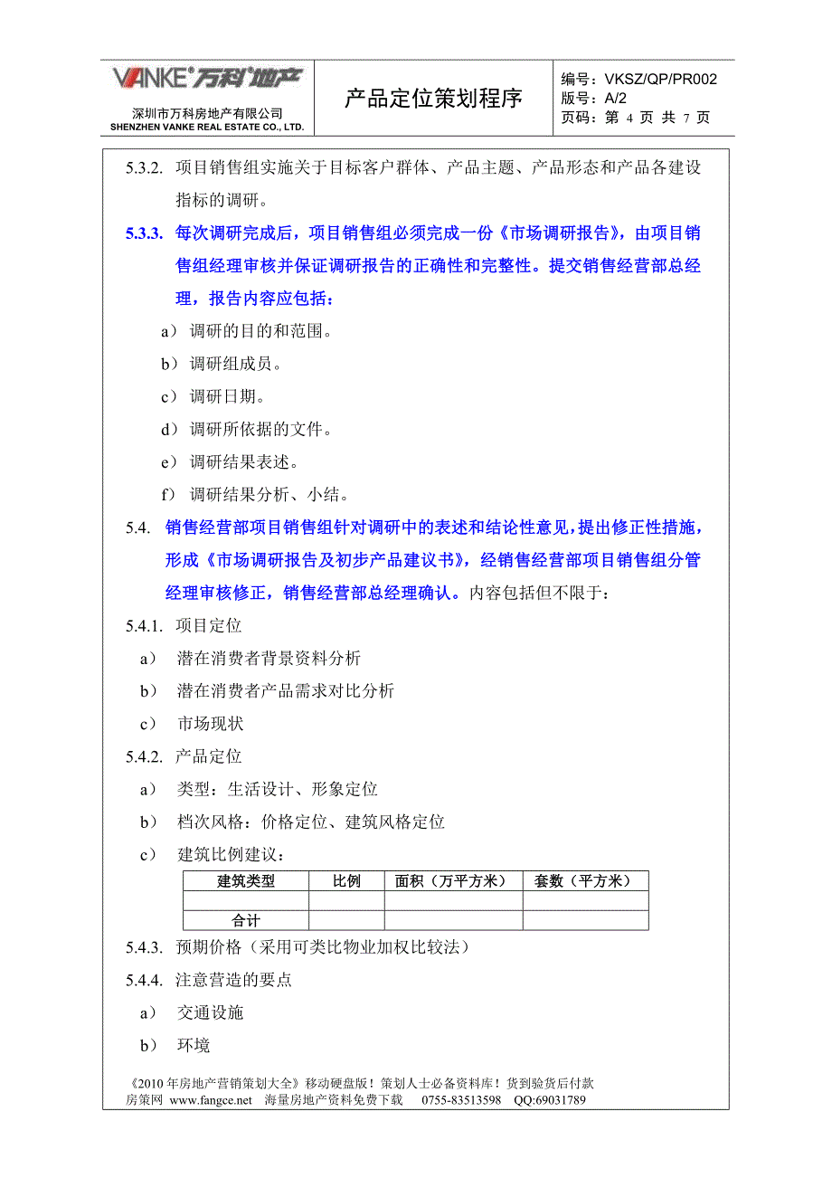 万科产品定位策划程序(新版)7页_第4页