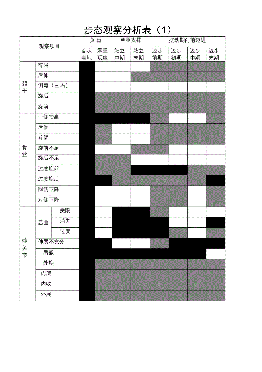 步态观察分析表_第2页