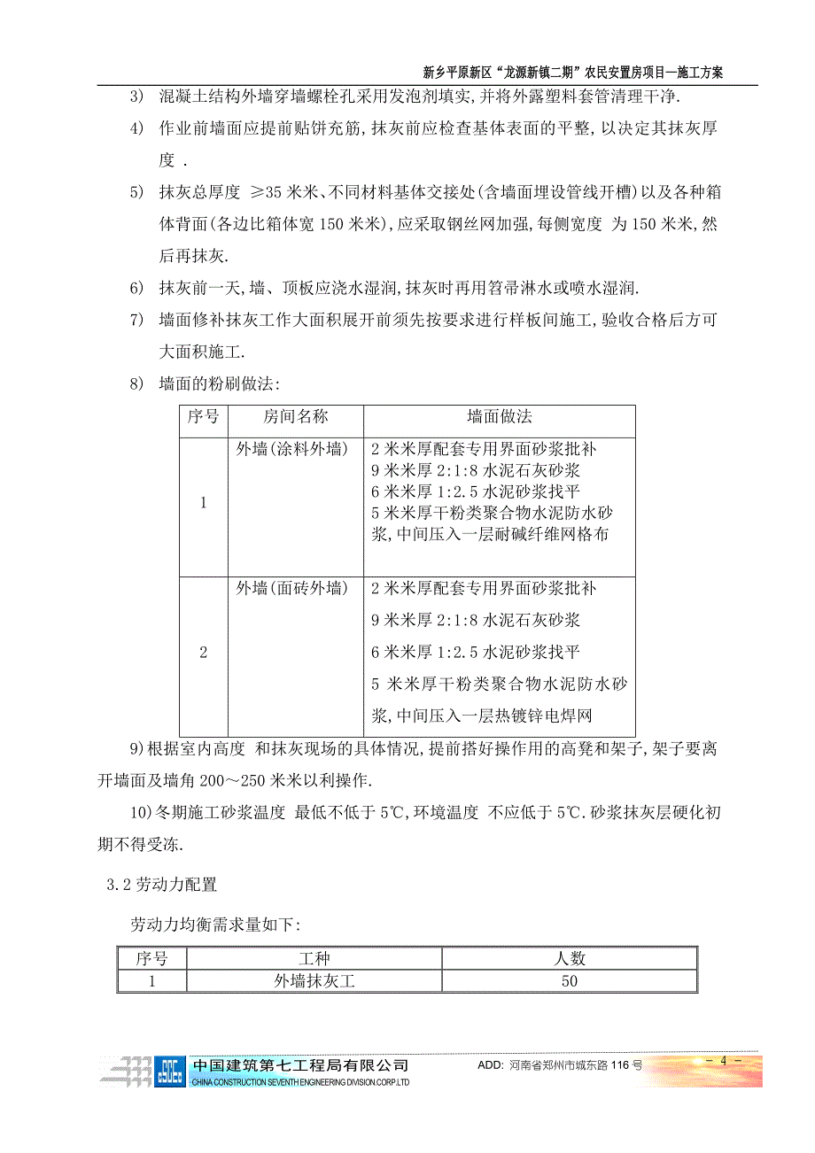 农民安置房项目外墙抹灰施工方案范本_第4页