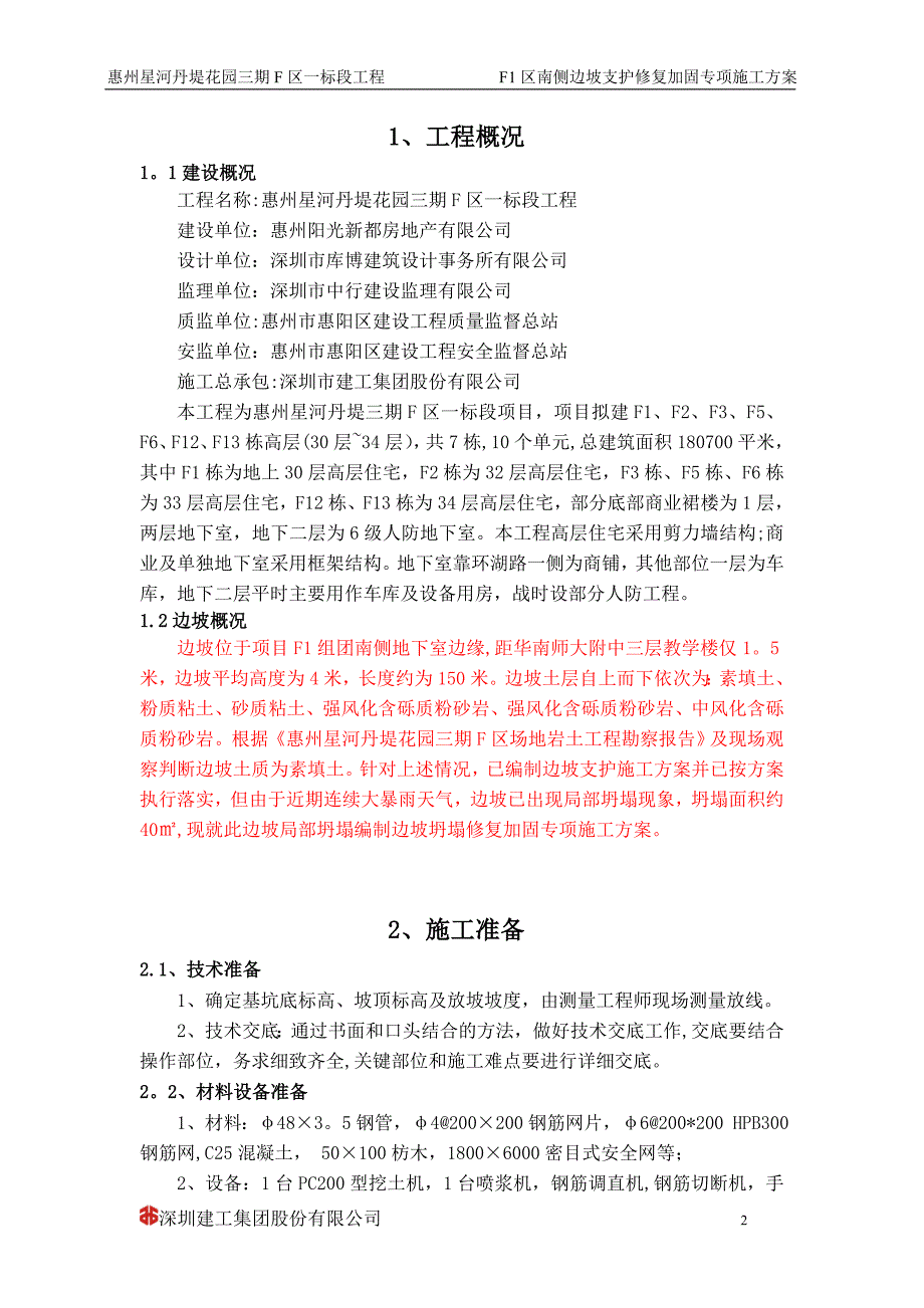 F1组团边坡支护专项施工方案整理版施工方案_第2页