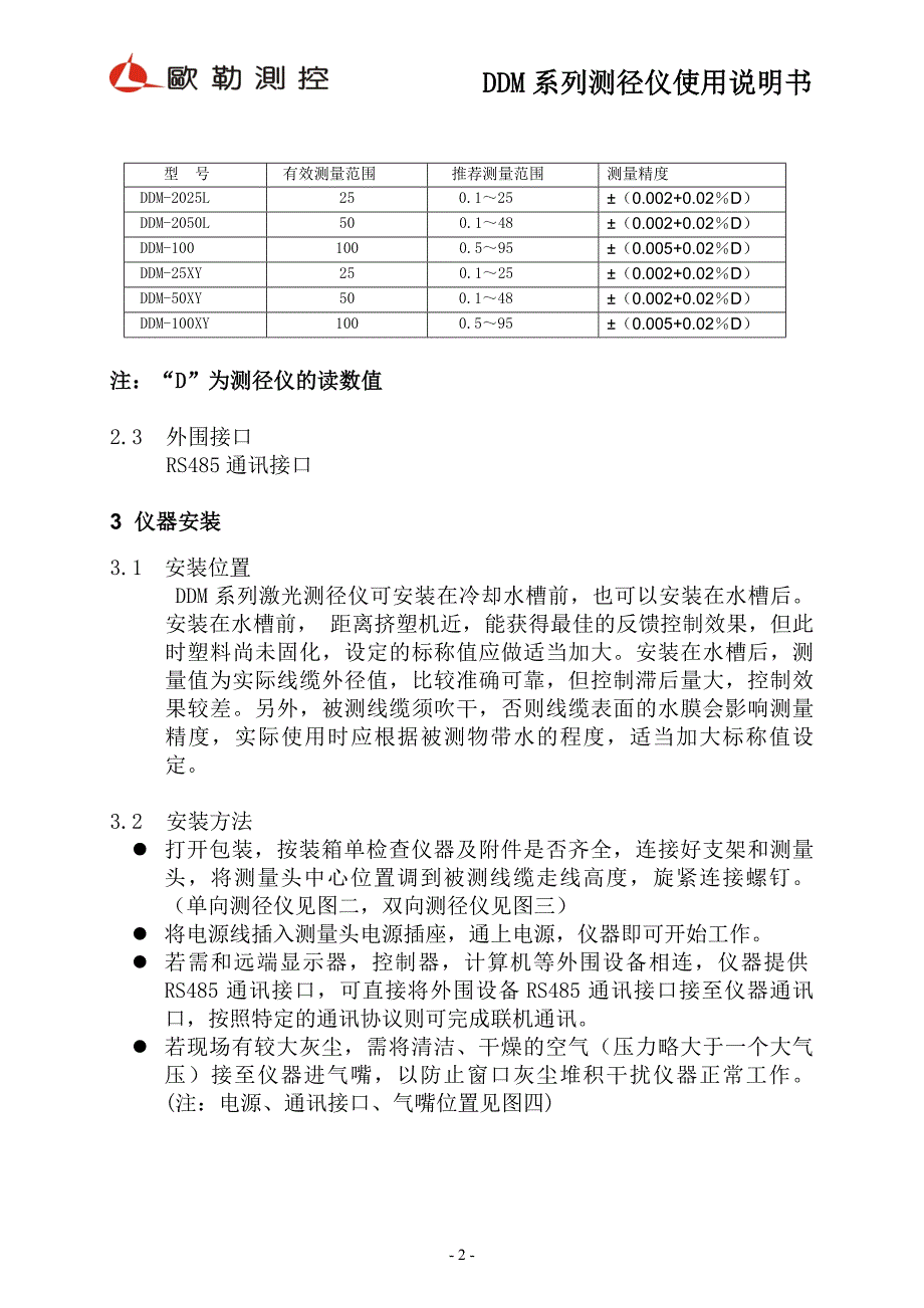 DDM测径仪系列使用说明书新_第3页