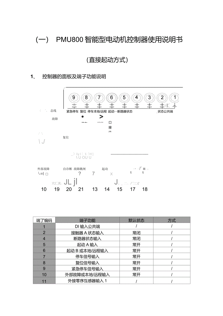 PMU800使用说明书_直接起动方式_解读_第1页