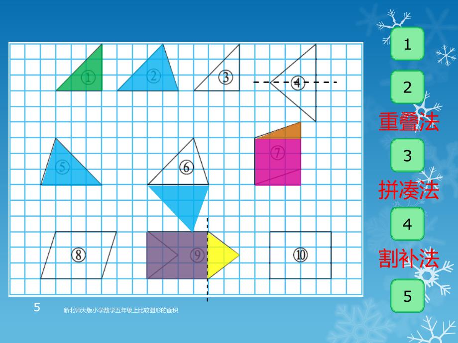 新北师大版小学数学五年级上比较图形的面积课件_第5页