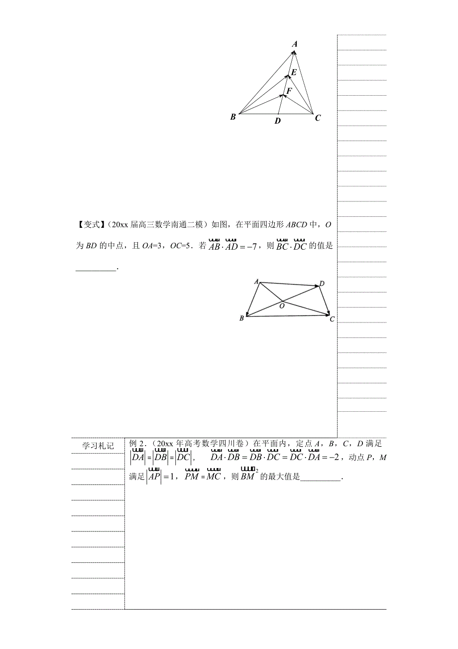 最新江苏省苏州市高三3月3.30数学二轮研讨会教案向量问题的解题策略太仓高级中学_第2页