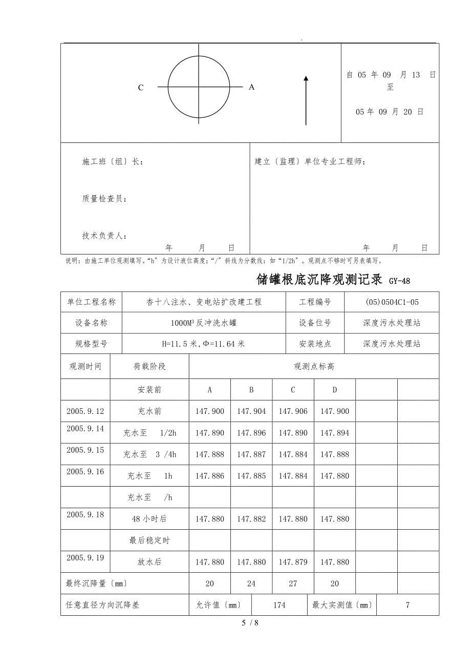 储罐基础沉降观测试验记录_第5页