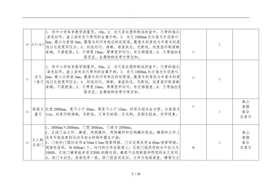 体育器材采购技术参数_第5页