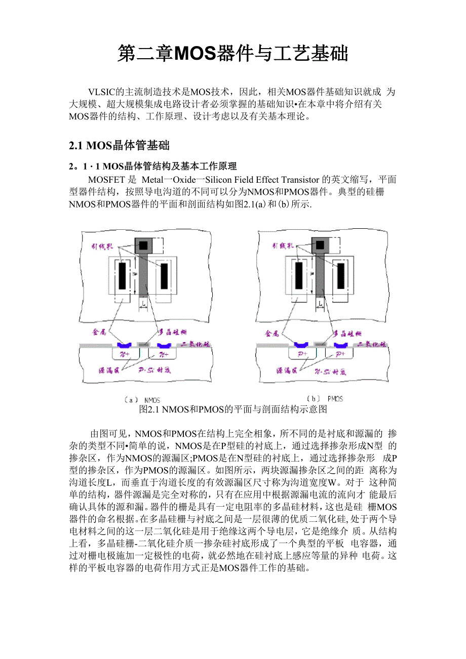 第二章 MOS器件与工艺基础_第1页