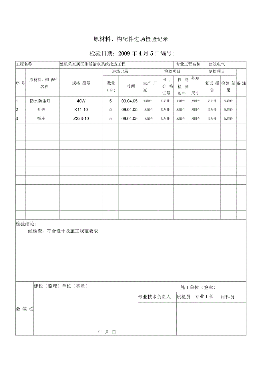 工程材料 构配件 设备报审表_第2页