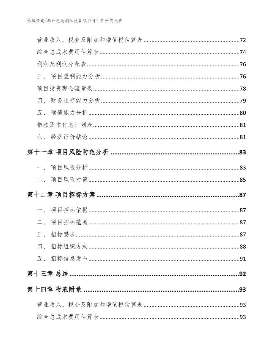 泰州电池测试设备项目可行性研究报告（范文模板）_第5页