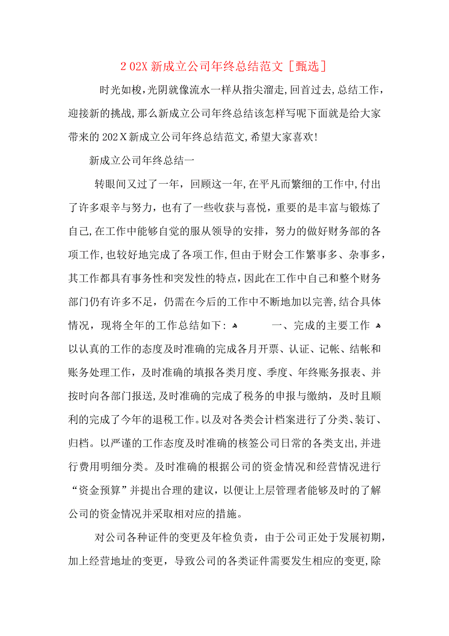 新成立公司年终总结范文_第1页