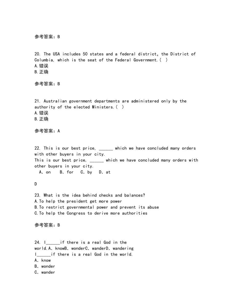 北京语言大学21秋《英语国家概况》离线作业2答案第3期_第5页