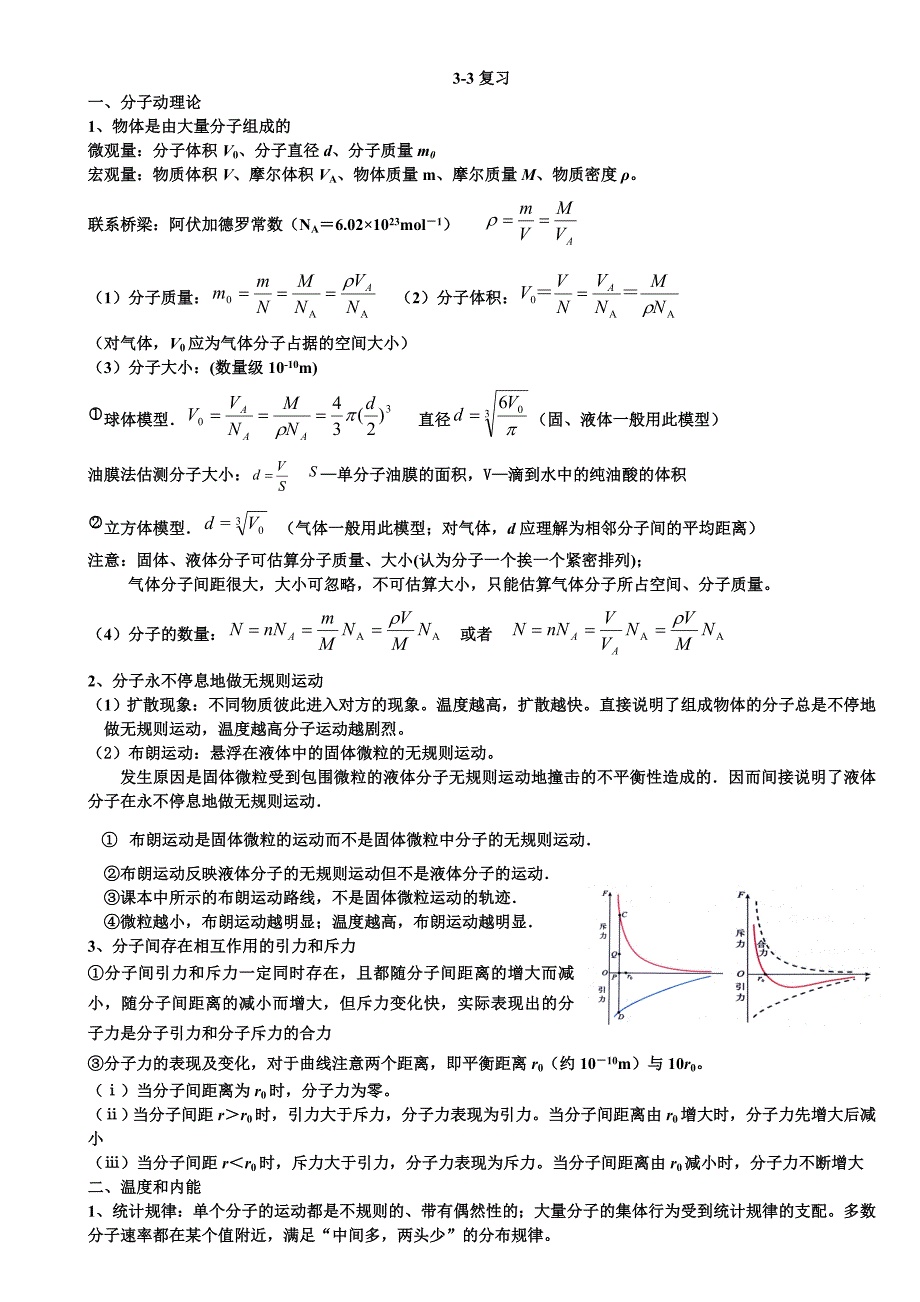 高中物理3-3复习知识点(详细).doc_第1页