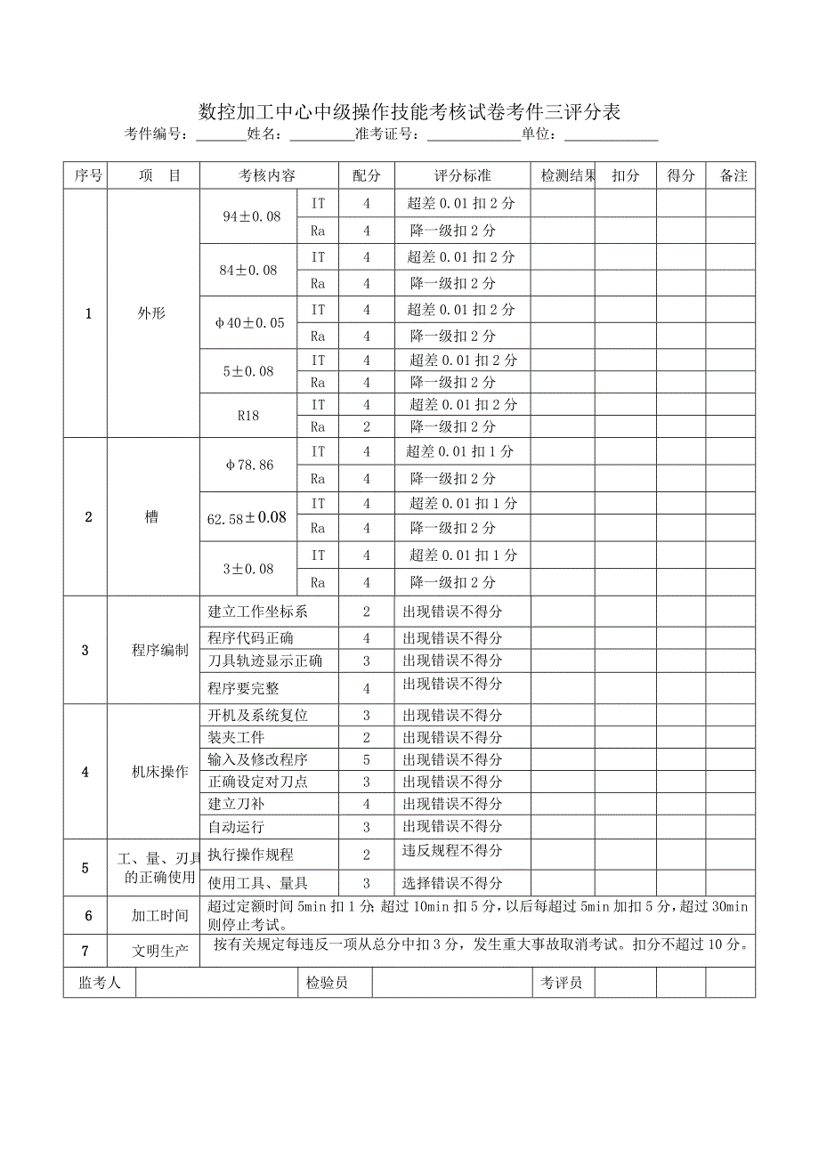 数控铣中级实操试题_第4页