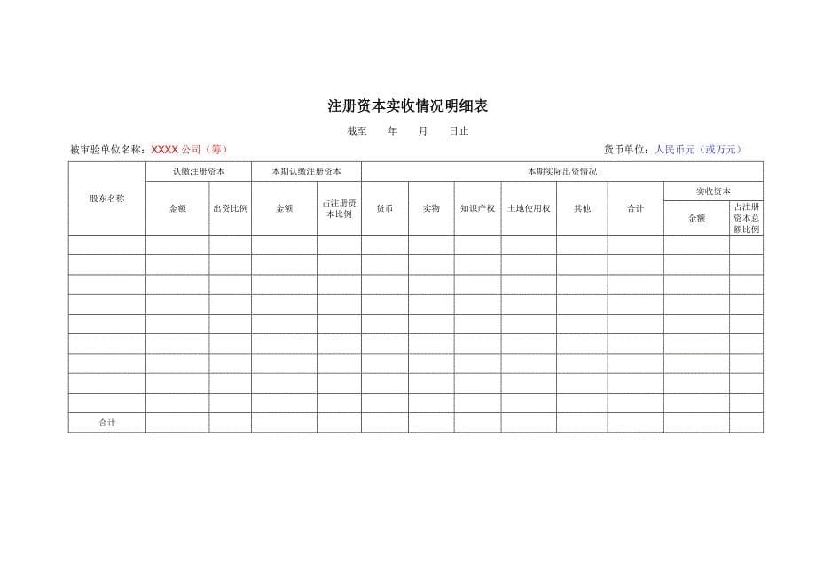 验资报告之分次出资首次模版_第5页