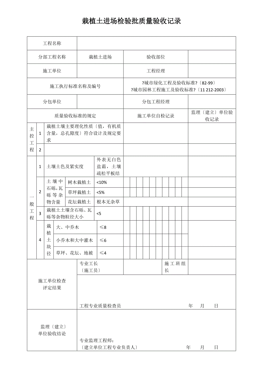 园林绿化质量验收记录全套表格_第4页