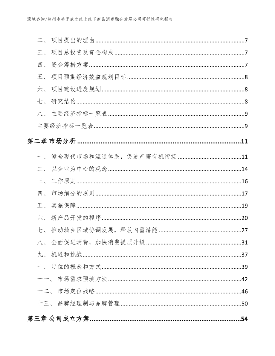 贺州市关于成立线上线下商品消费融合发展公司可行性研究报告【范文】_第3页