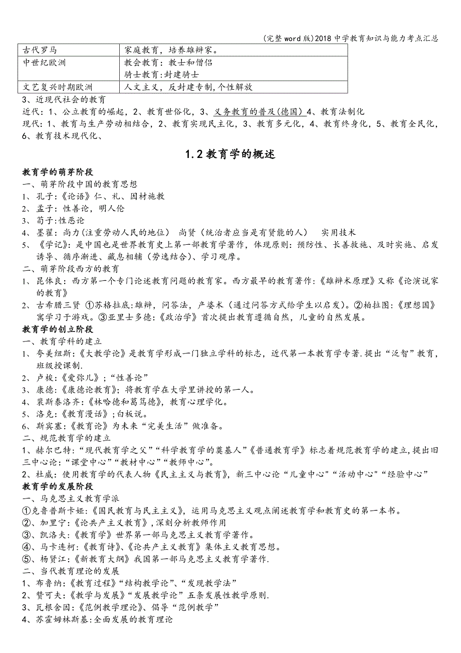 (完整word版)2018中学教育知识与能力考点汇总.doc_第2页