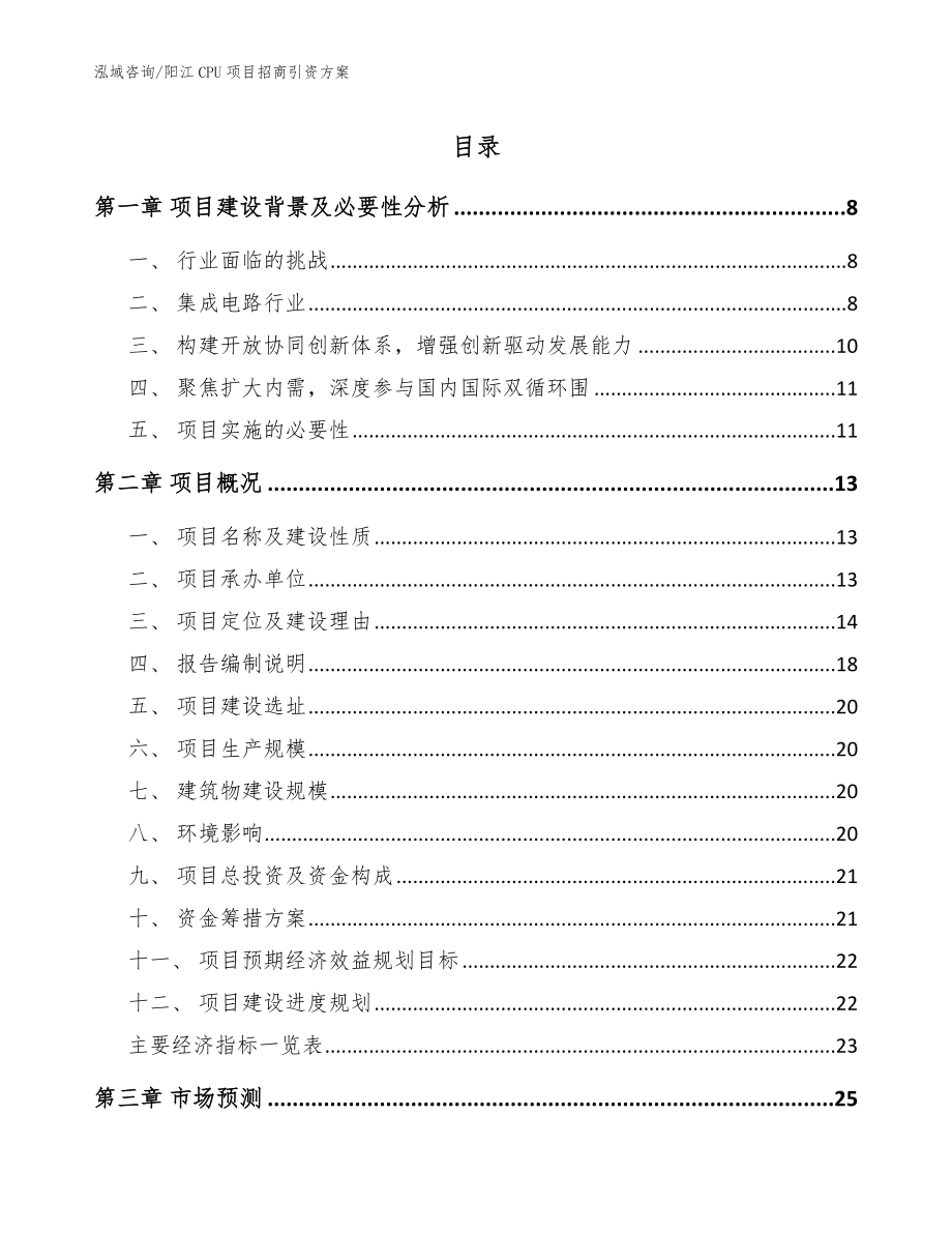 阳江CPU项目招商引资方案【模板范文】_第1页