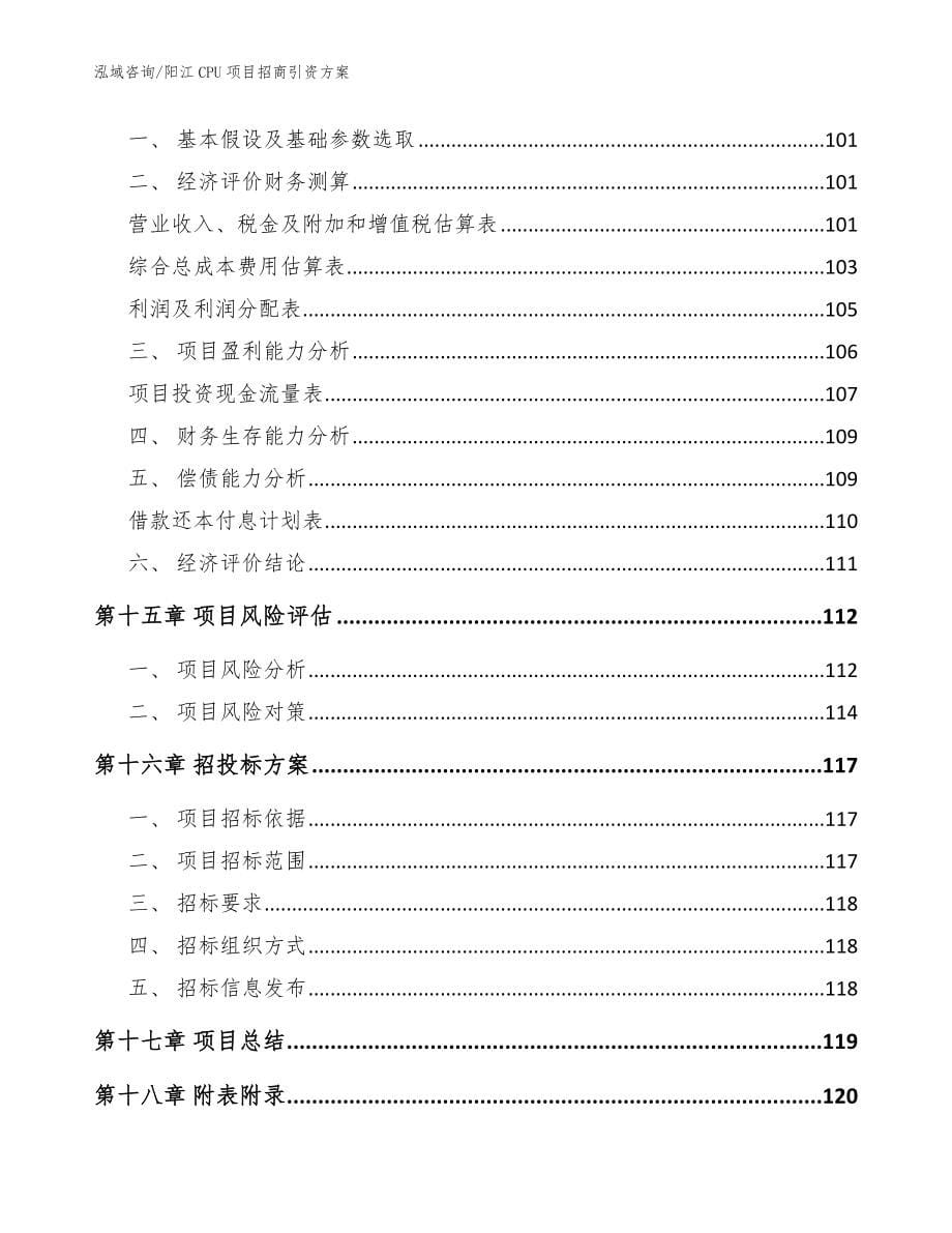 阳江CPU项目招商引资方案【模板范文】_第5页