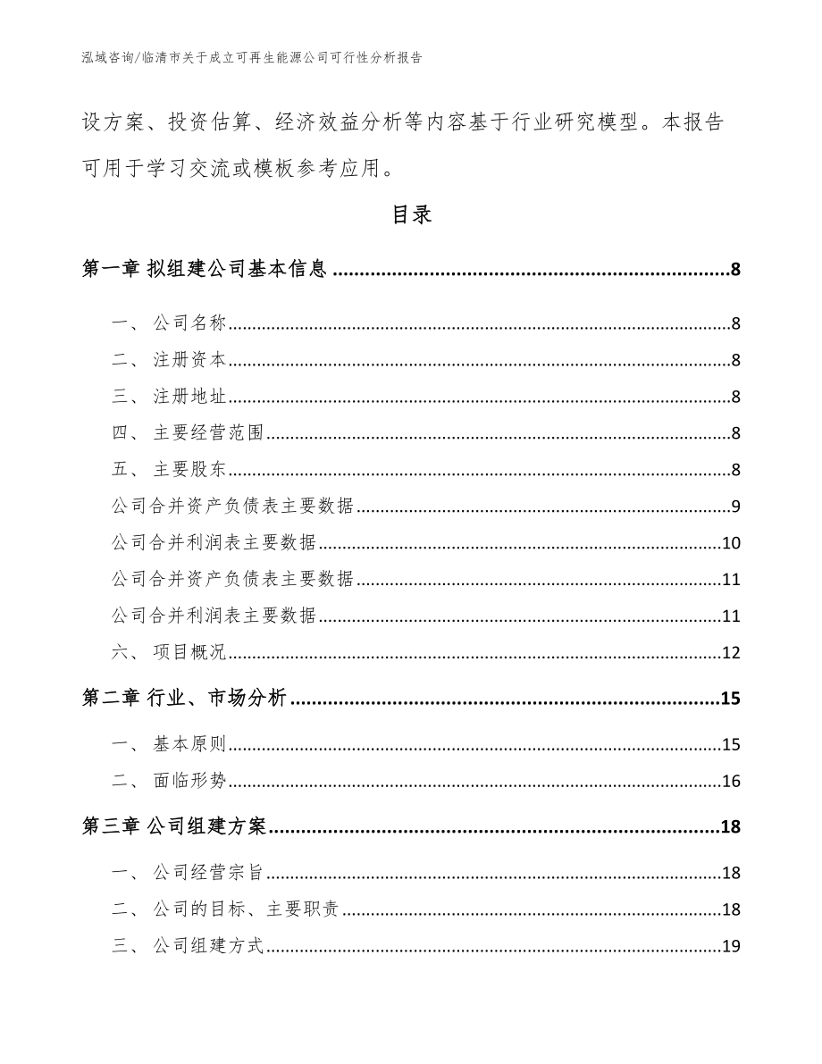 临清市关于成立可再生能源公司可行性分析报告_模板_第3页