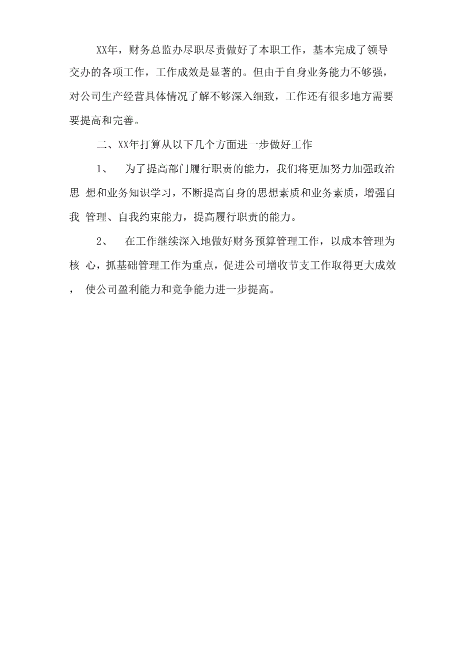 财务总监办公室工作总结格式模板_第2页