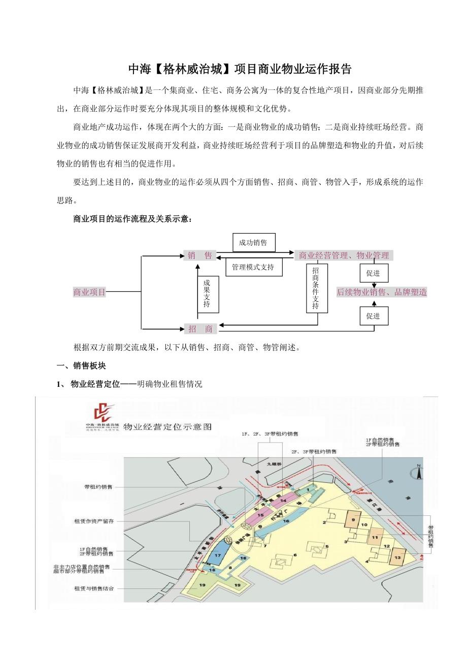 中海成都市格林威治城项目商业物业运作报告_第1页
