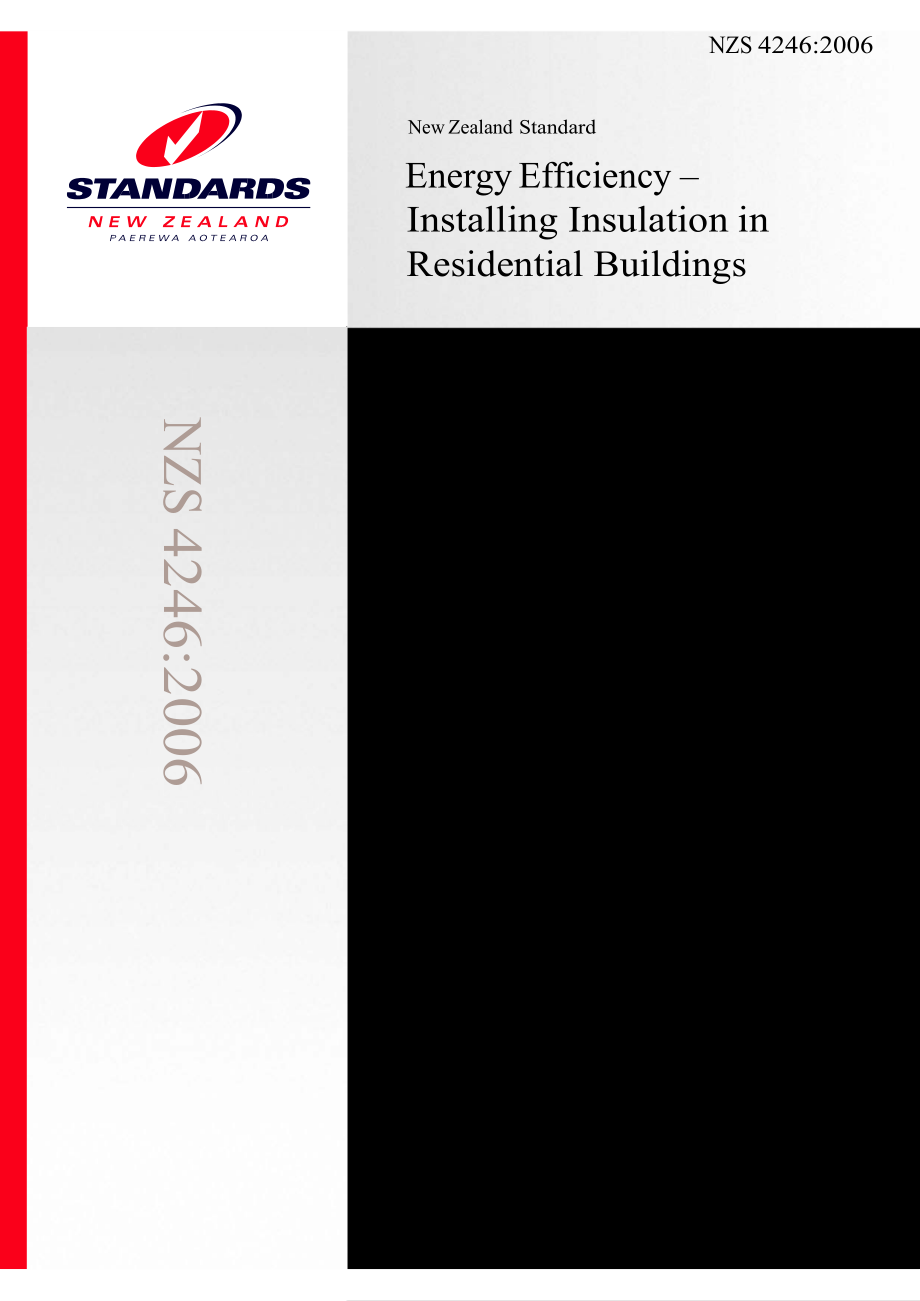【AS澳大利亚标准】AS NZS 4246 Energy EfficiencyInstalling Insulation in Residential Buildings