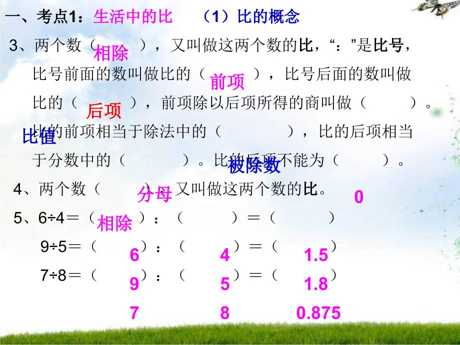 六年级上册数学课件总复习比的认识北师大版共42张PPT_第3页