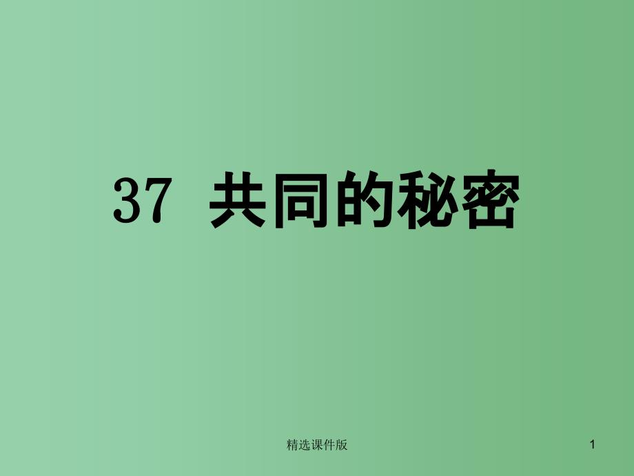 四年级语文下册第8单元37共同的秘密课件2沪教版_第1页